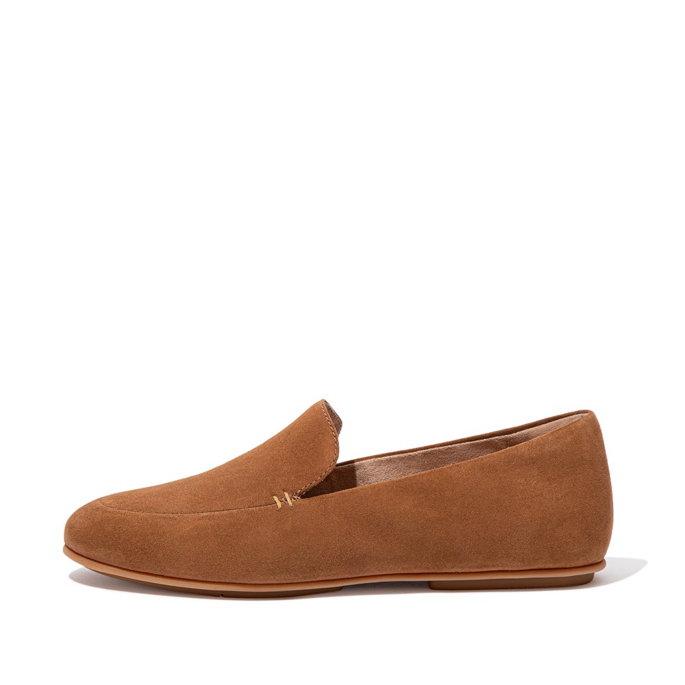 Fitflop Womens Loafers Brown - Lena Suede - HY8907431